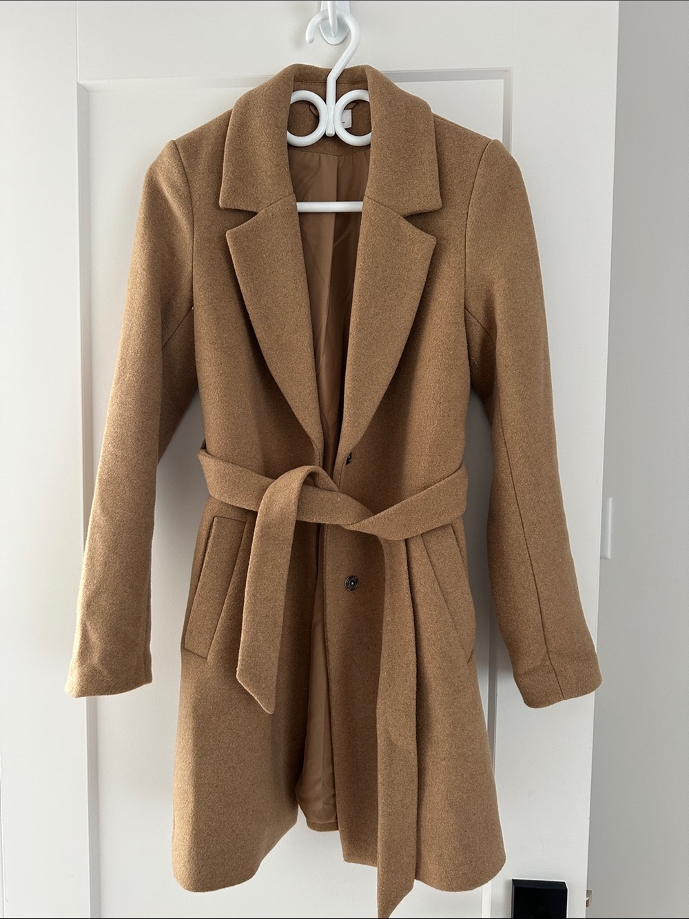 H&M Camel Belted Trench Coat